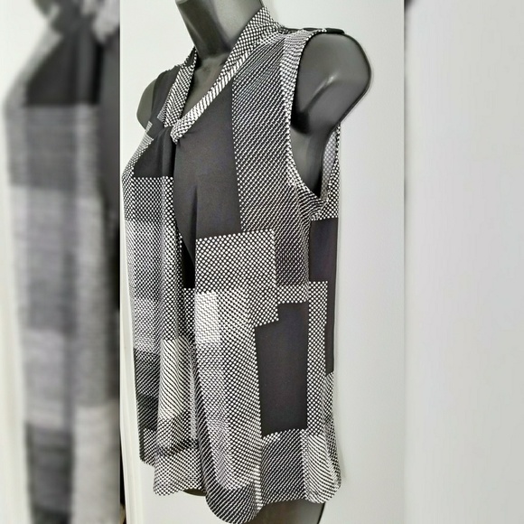 Karl Lagerfeld sleeveless blouse black white - Picture 4 of 6